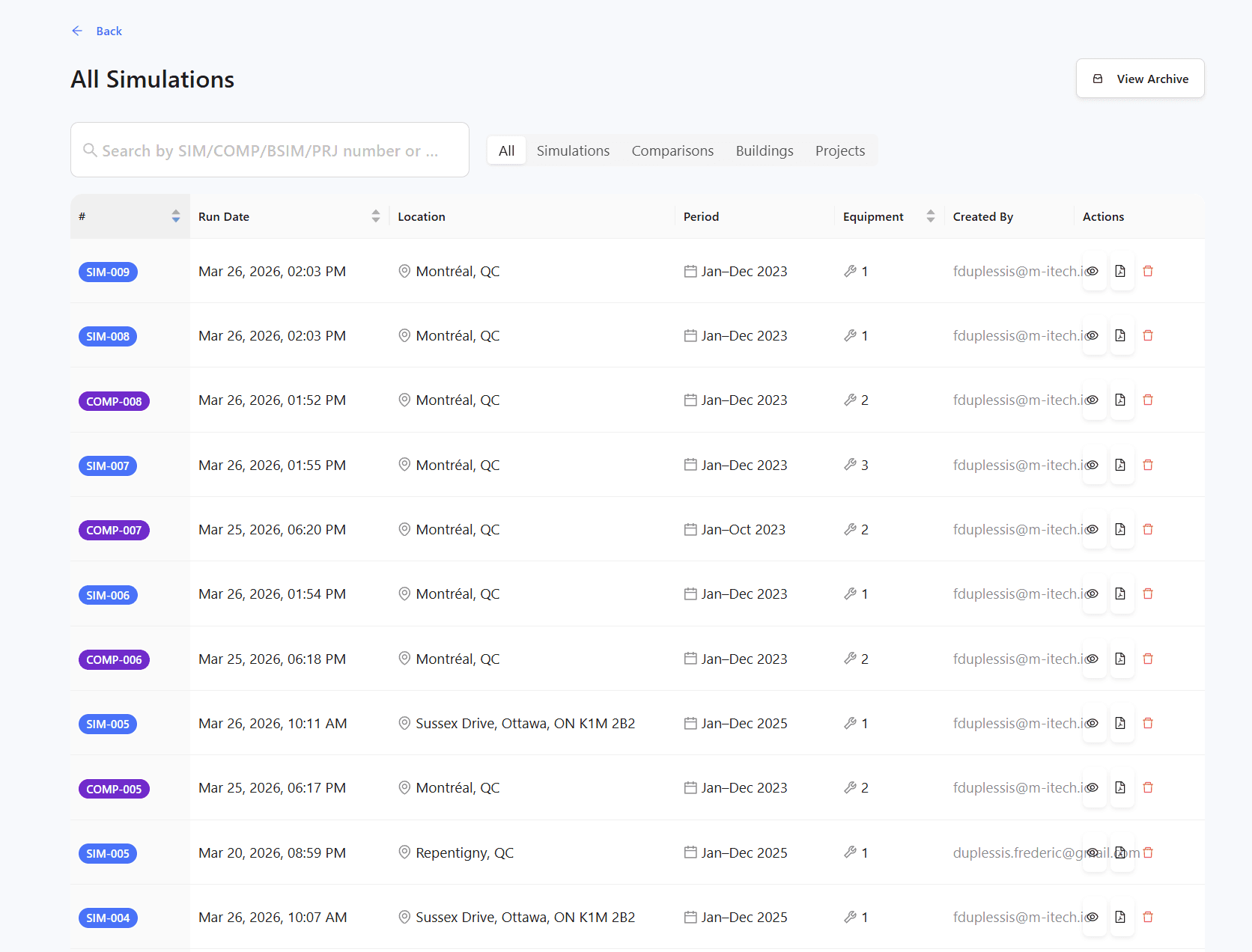 Historique & audit trail